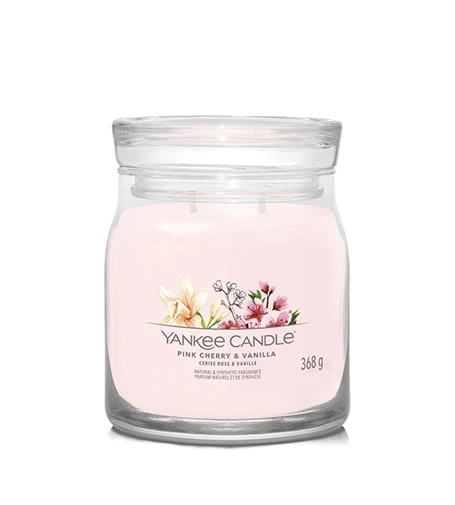 Yankee Candle Aromatinė žvakė Signature glass medium Rožinė Cherry - Vanilla 368 g