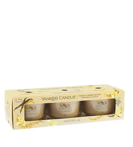 Yankee Candle Yankee žvakė su vaniliniu kremu brulee, 3 x 37 g