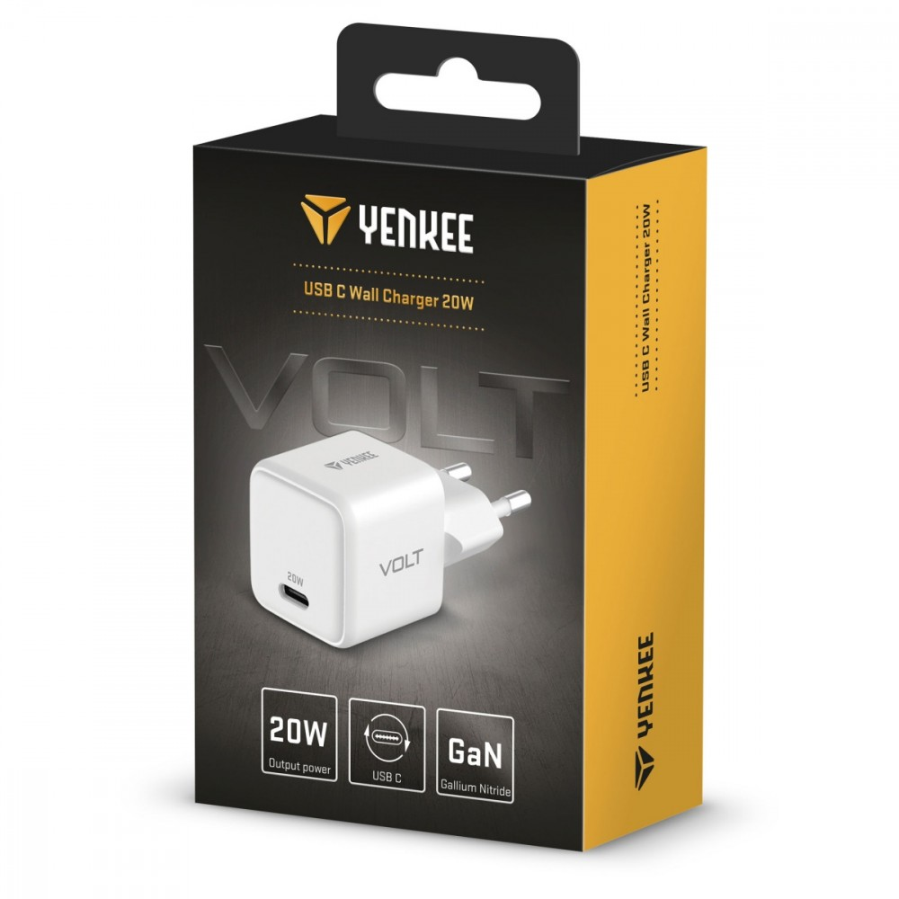 Yenkee Įkroviklis jungiama į tinklą USB C 20W 3A Power Delivery 3.0 QC 3.0 Balta