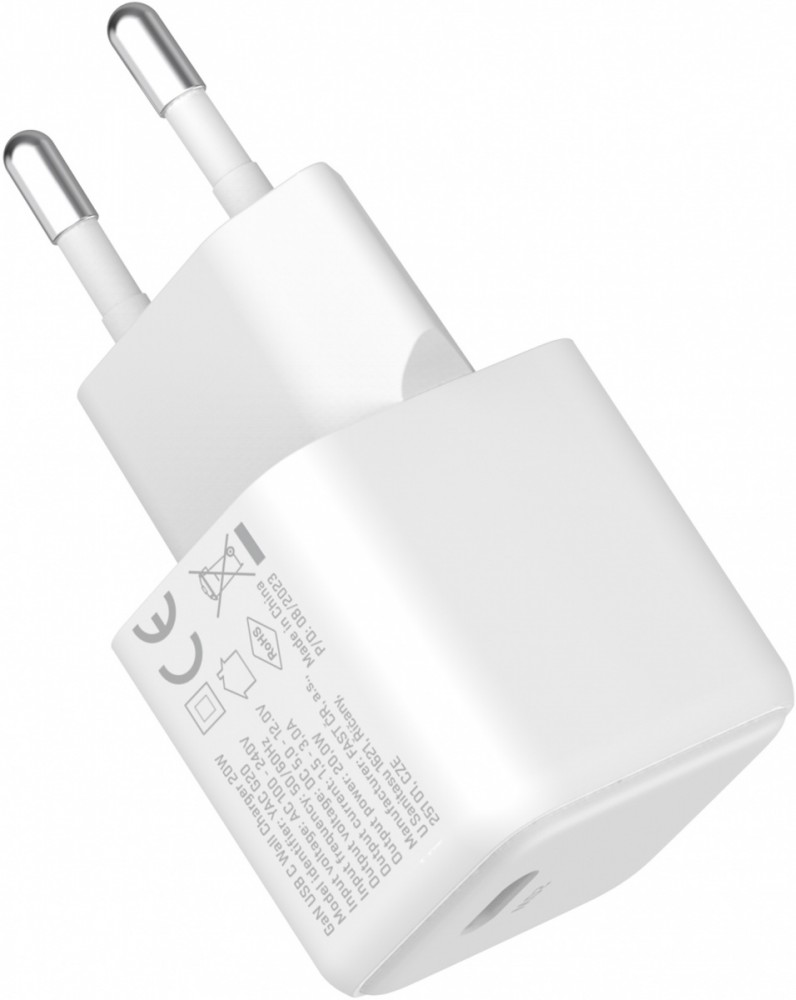 Yenkee Įkroviklis jungiama į tinklą USB C 20W 3A Power Delivery 3.0 QC 3.0 Balta