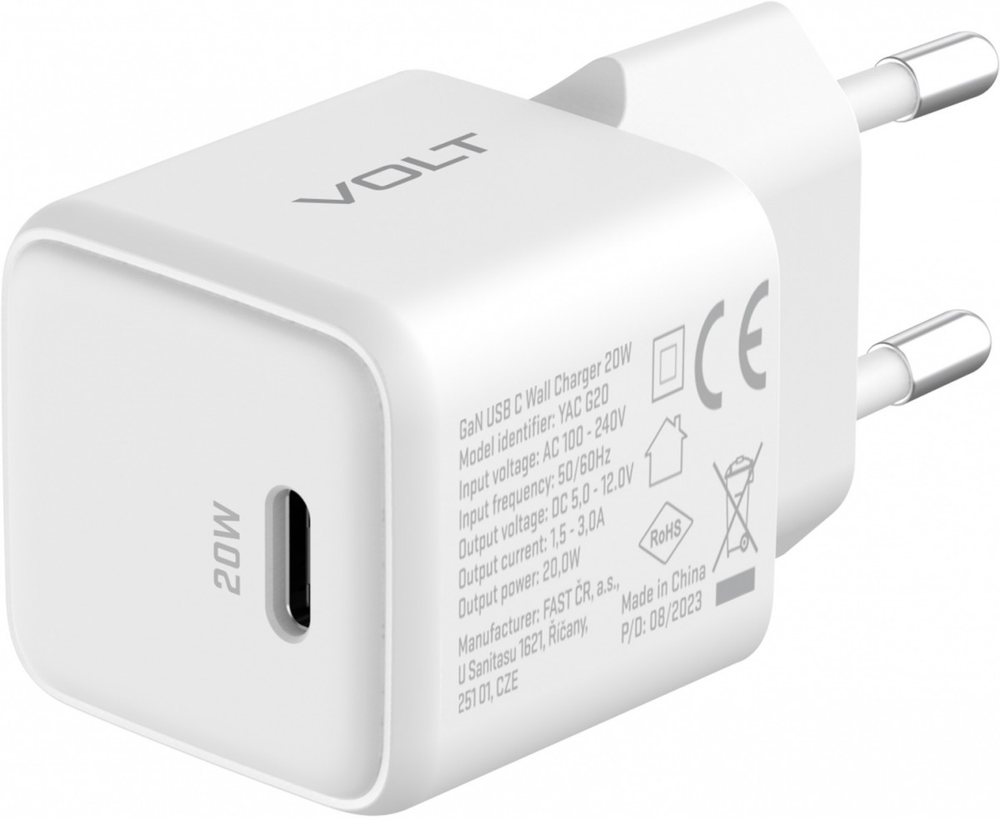 Yenkee Įkroviklis jungiama į tinklą USB C 20W 3A Power Delivery 3.0 QC 3.0 Balta