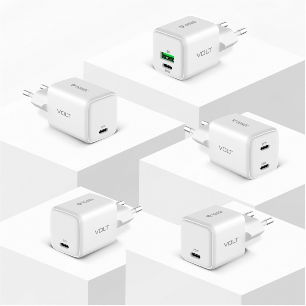 Yenkee Įkroviklis jungiama į tinklą USB C 20W 3A Power Delivery 3.0 QC 3.0 Balta