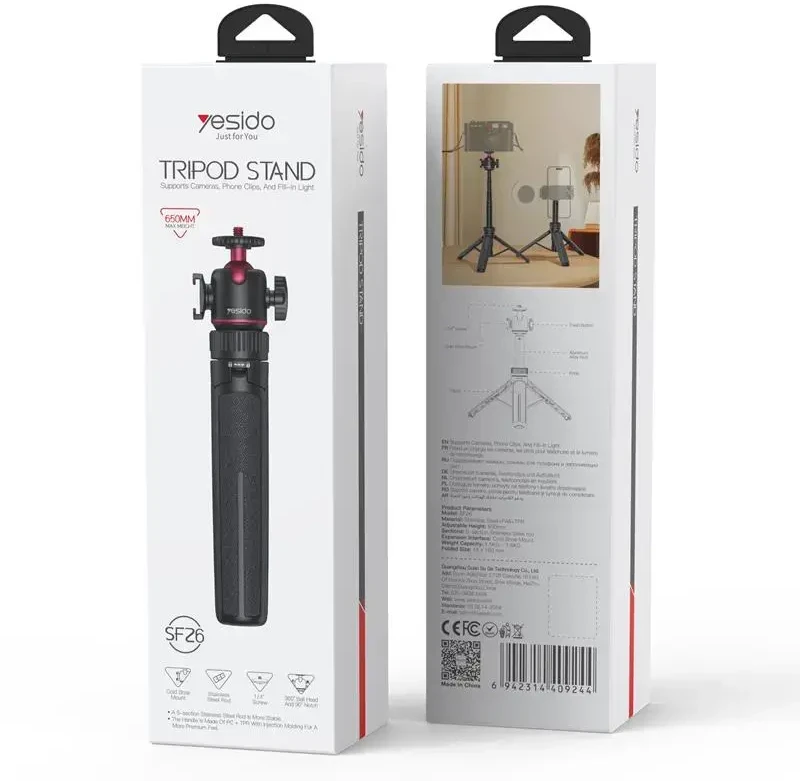Yesido SF26 trikojis su kamera ir šviesos laikikliu
