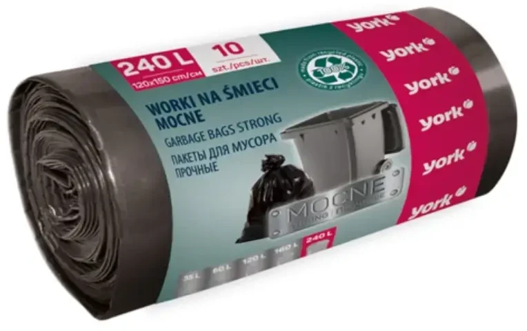 York šiukšlių maišai STRONG 240L – 10 vnt.