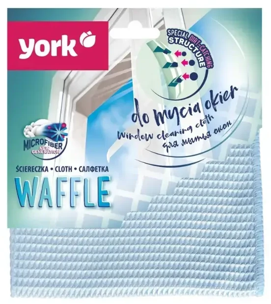 Mikropluošto šluostė langams YORK WAFFLE, 1 vnt.