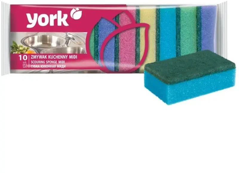 York MIDI dishwashing sponge 10 pcs.