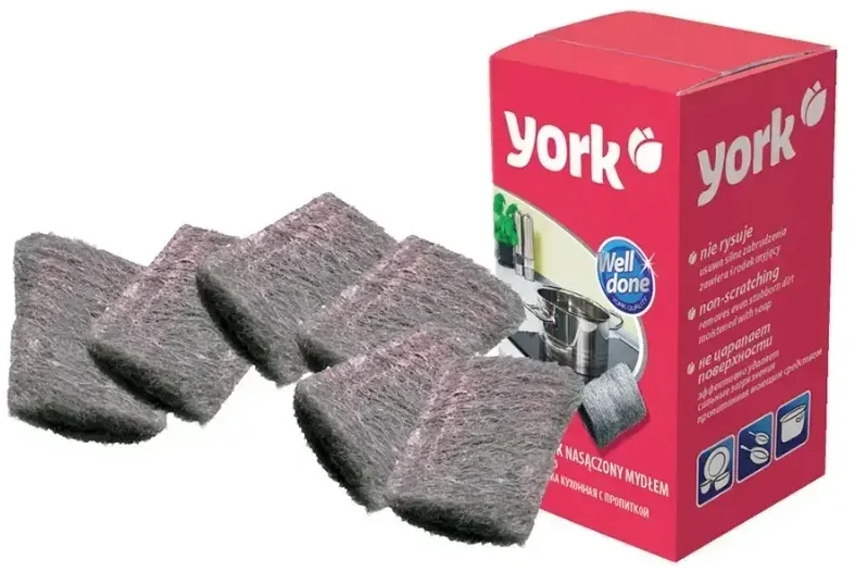 York Steel Cleaning Scrubbers With Soap 6pcs