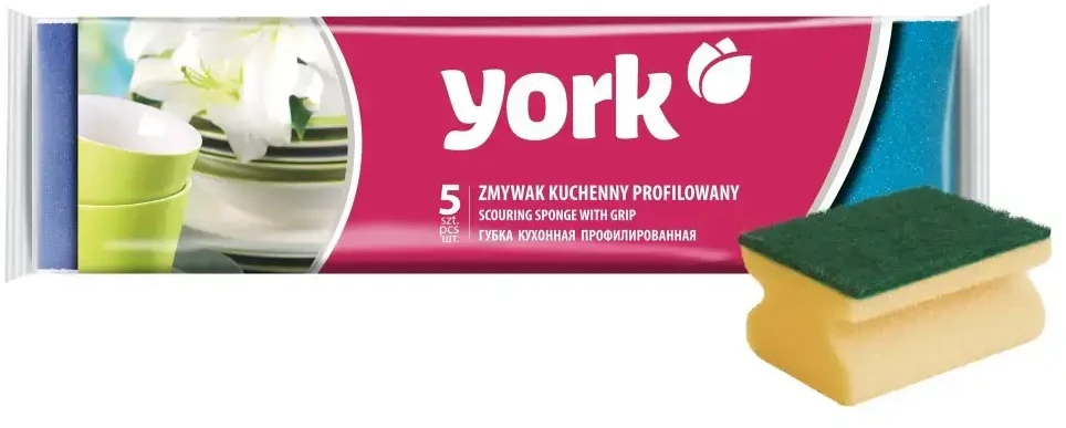 York Indų plovimo kempinė NY Profiluota 5 vnt.