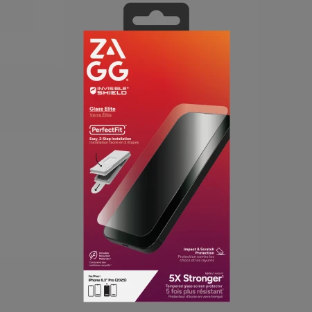 ZAGG InvisibleShield Glass Elite grūdintas stiklas iPhone 17 Pro telefonui