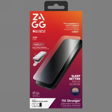 ZAGG Invisibleshield Glass XTR5 grafeno ekrano apsauga su Mėlyna šviesos filtru, skirta iPhone 17 Pro Max