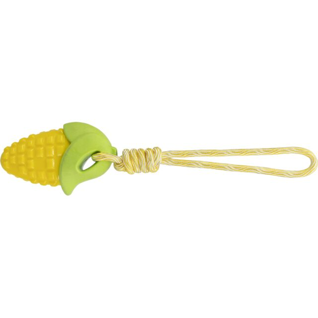 Trixie Žaislas šuniui Kukurūzų burbuolė ant virvės, TPR, 13 cm/34 cm