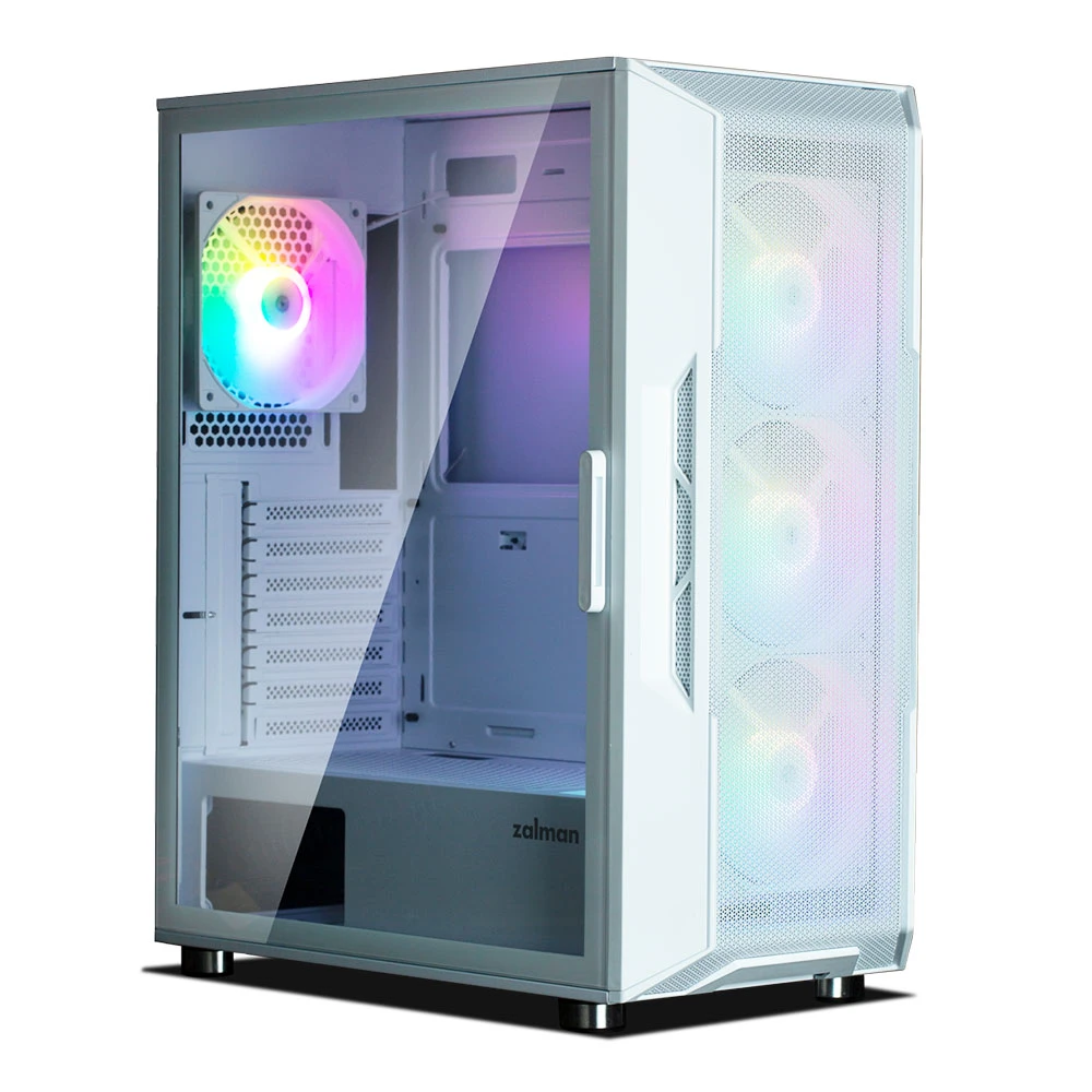 Zalman i3 neo atx mid tower rgb korpusas 4x ventiliatorius, baltas