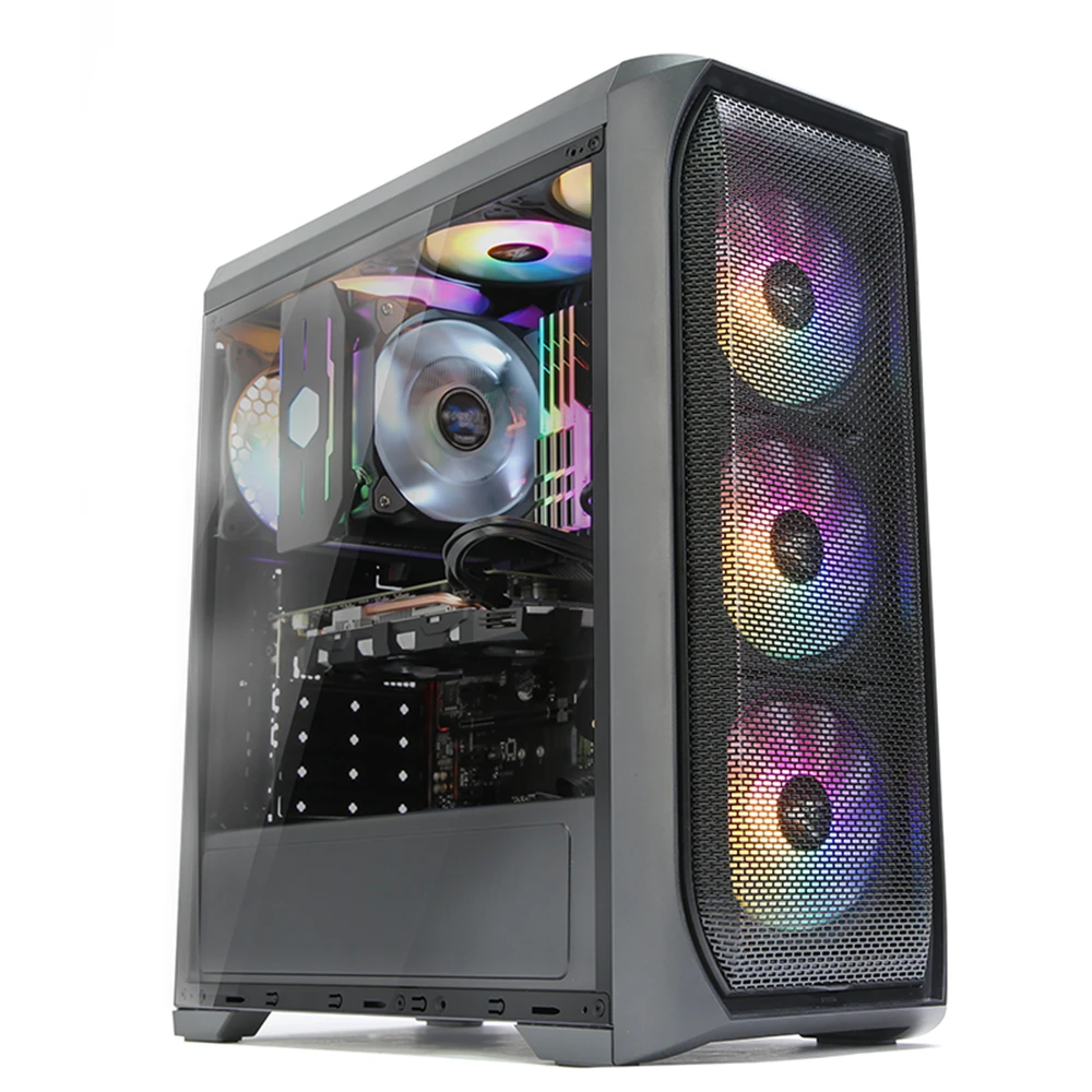 Zalman N5 MF ATX, RGB ventiliatorius x4, tinklelio plokštė