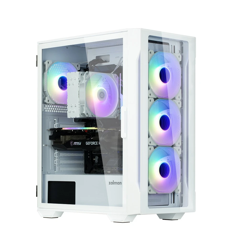 Zalman I3 Neo TG Baltas Mid Tower RGB dėklas 4xfan, balta