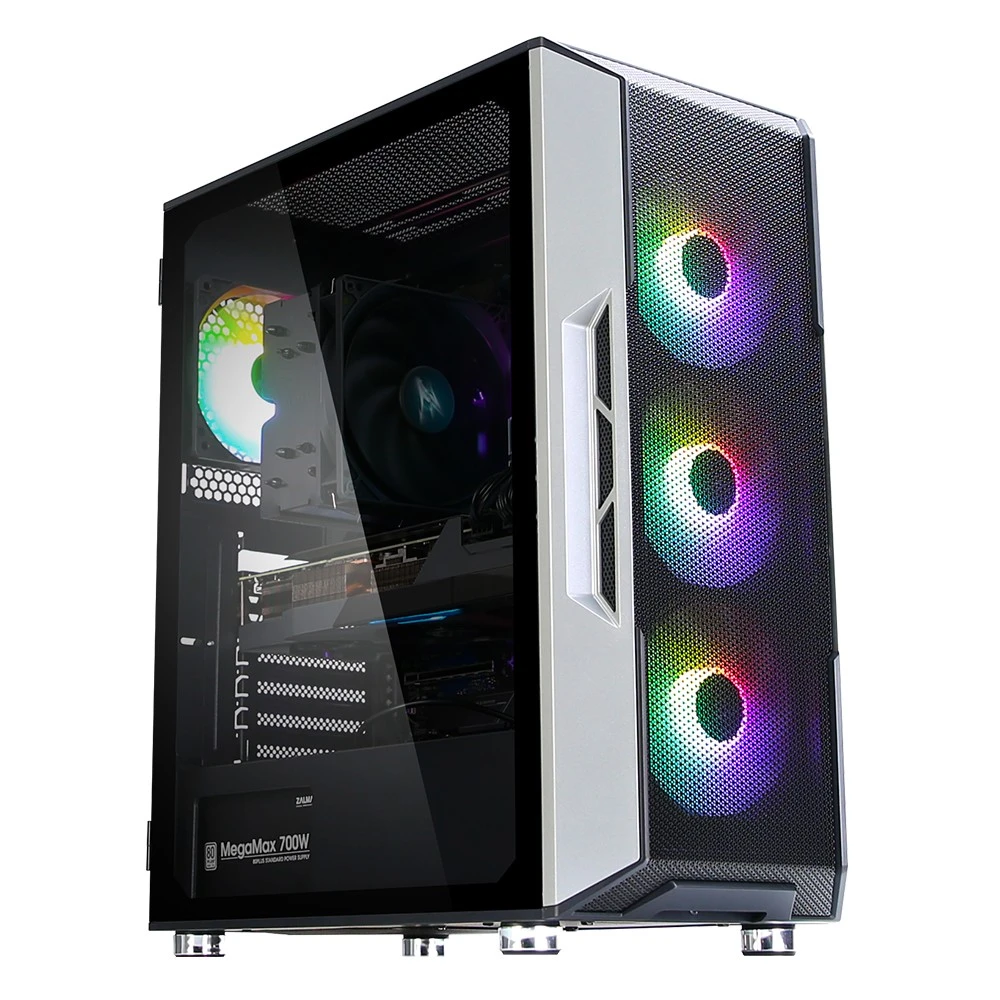 Zalman Case I3 Neo TG Mid Tower RGB 4xfan juoda
