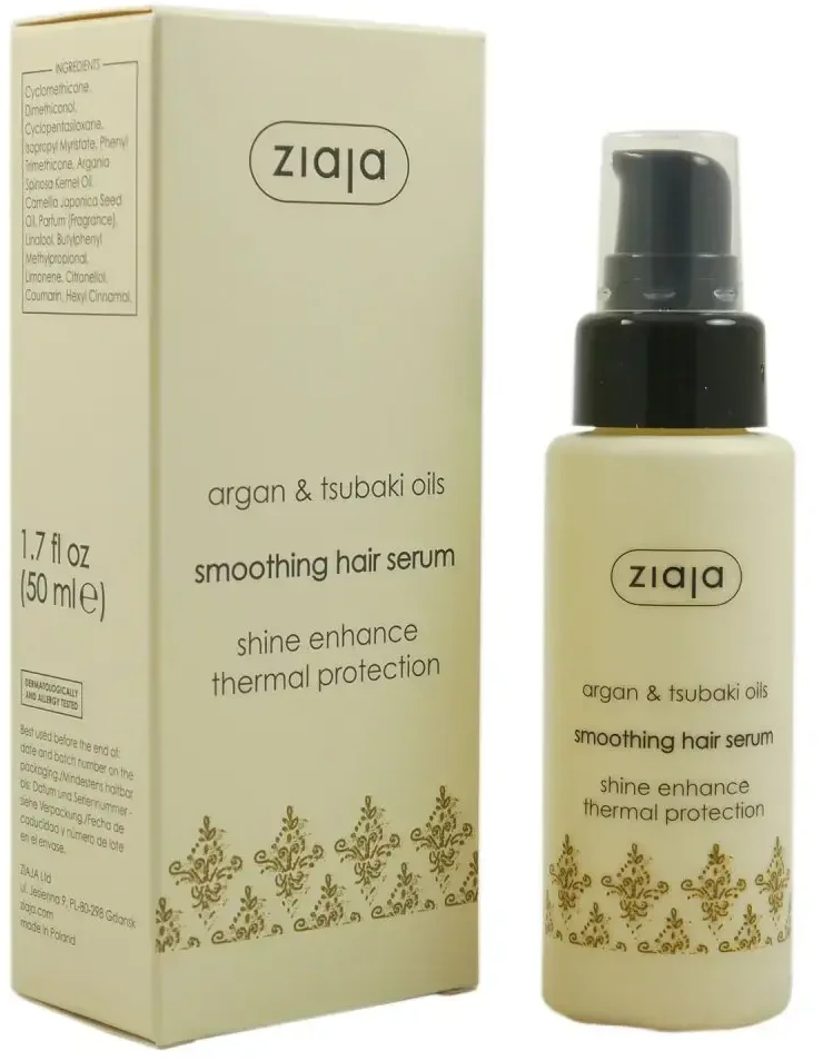 Ziaja Plaukų serumas Glotninantis, Argano ir japoninės kamelijos aliejų, 50 ml