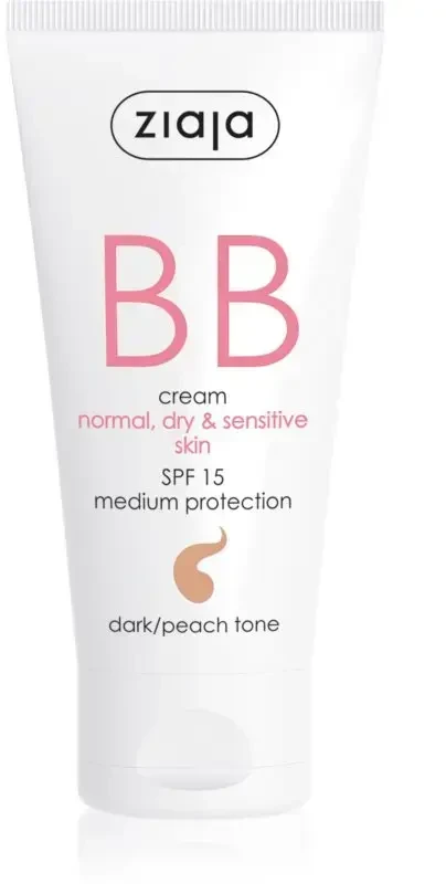 Ziaja BB kremas normaliai, sausai ir jautriai odai SPF 15 tamsus/persikų tonas (BB Kreminis) 50 ml