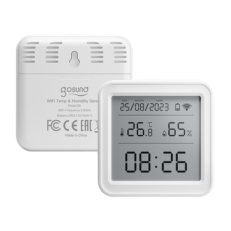 Zigbee Gosund ST17 LCD išmanusis temperatūros ir drėgmės jutiklis Tuya