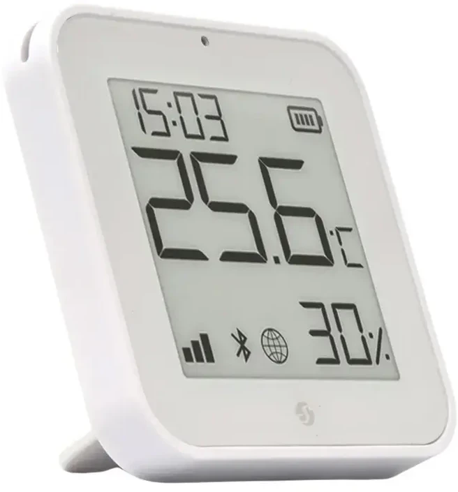 Shelly BLU H&T Ekranas ZB temperatūros, drėgmės, LUX sensorius, Bluetooth, Zigbee, Baltas