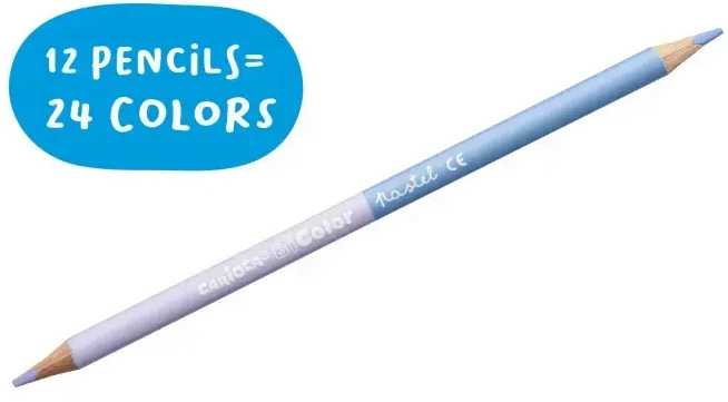 Spalvoti dvipusiai pieštukai CARIOCA Pastel, 12 vnt.