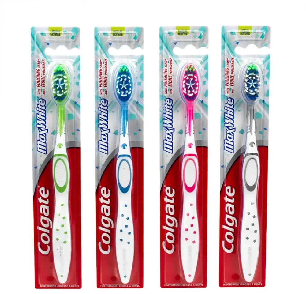 Colgate Colgate, Max Baltas, Šepetėlis dantims, vidutinis, 1 vnt (HIT)
