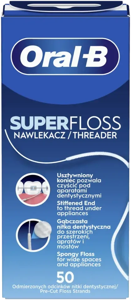 Oral-B Super Sukarpytas Dantų Siūlas, 50 vnt.