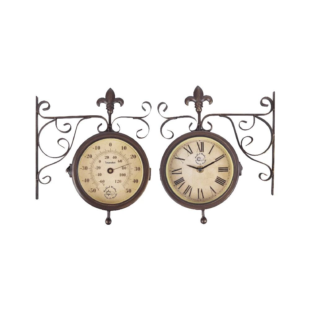 Esschert Design Stoties Laikrodis su TermometruTF005