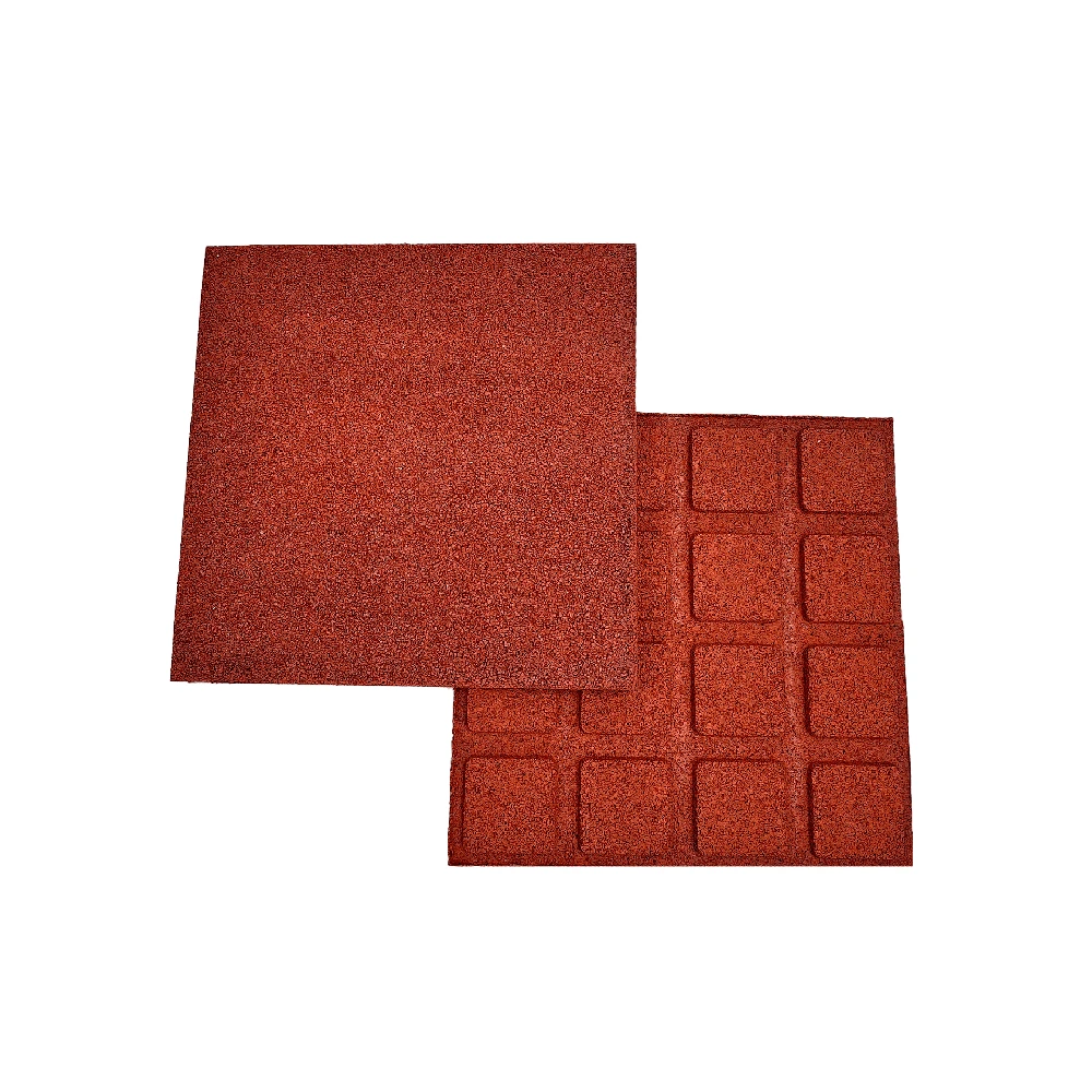 4IQ Guminė grindų danga, 50x50x4cm, raudona