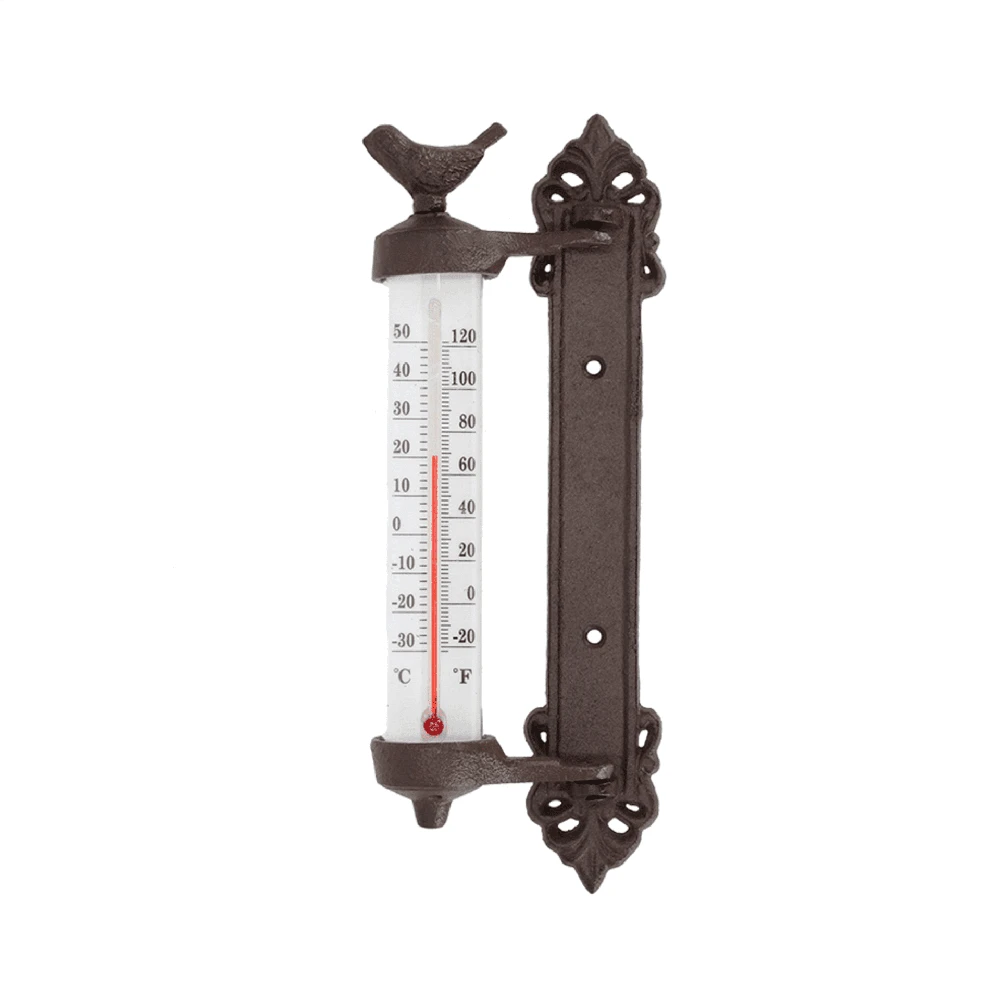 4IQ Esschert Design Sieninis termometras, rudos spalvos, ketus, BR20