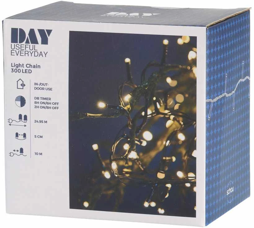4IQ LED lempučių girlianda, 300 LED, 25m, šilta balta