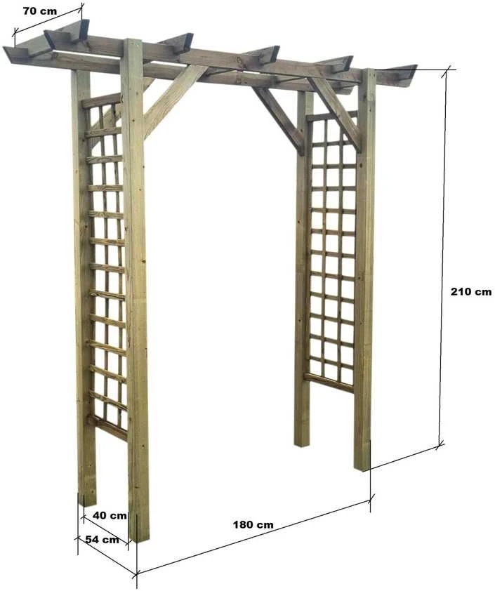 4IQ Medinė arka Pergola3, 180 x 70 x 210 cm