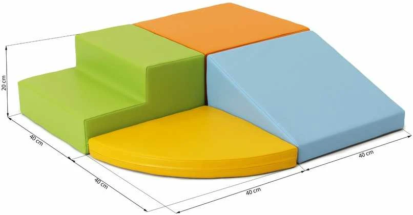 4IQ Minkštų kaladėlių komplektas "Keturi", šviesiai spalvotas
