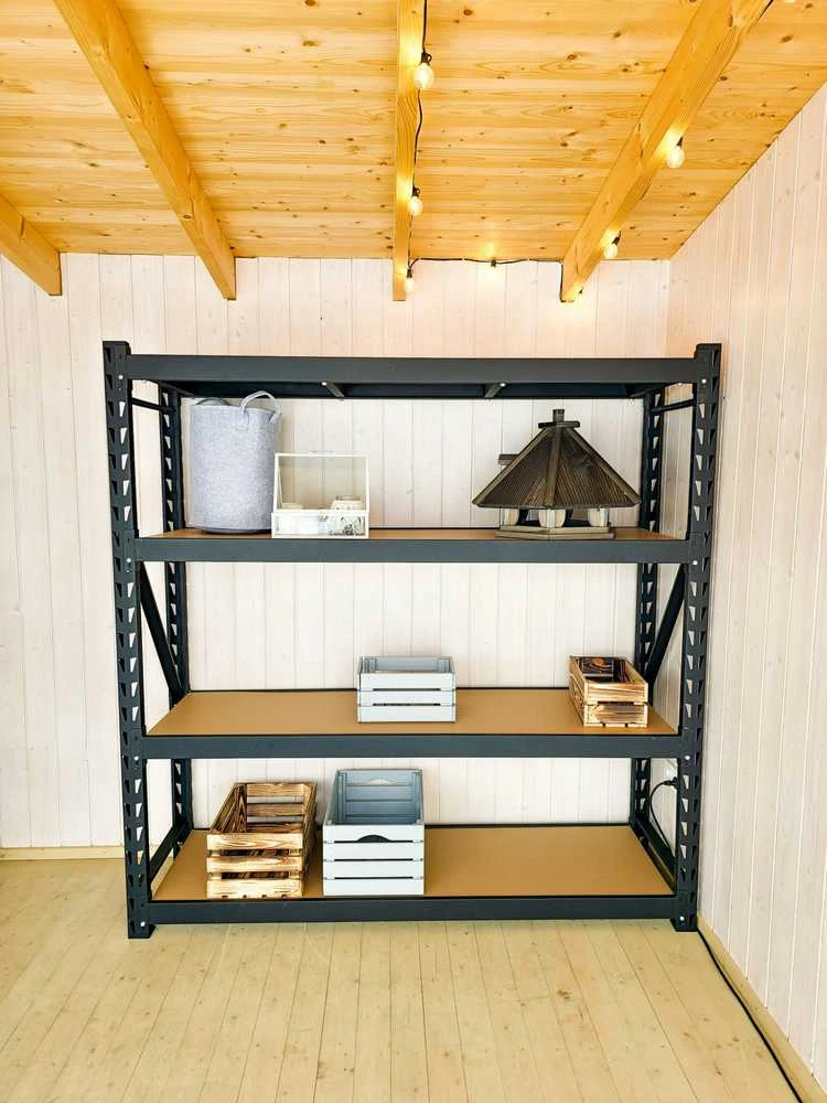 4IQ Sandėliavimo lentyna - stelažas, 180x180x45cm, 600kg, juoda