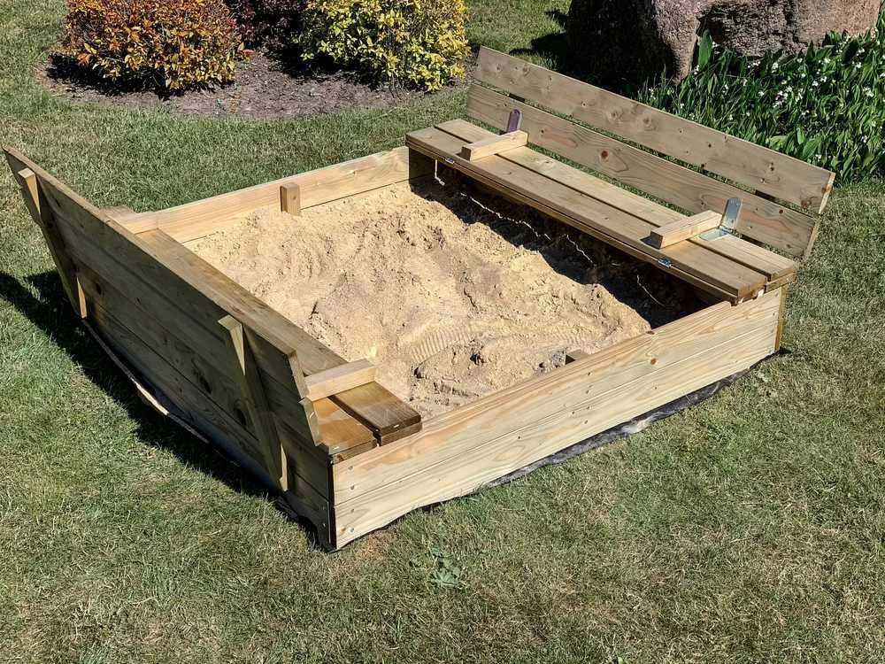 4IQ Smėlio dėžė Bonus Orbis, 120x120cm, su patiesalu ir 250kg smėlio