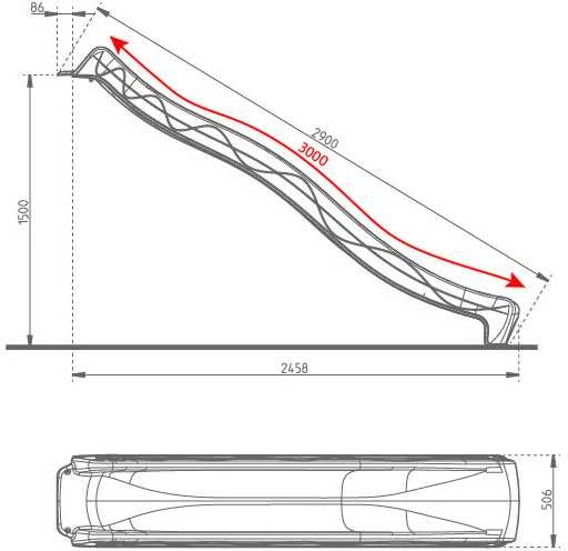 4IQ Vaikiška čiuožykla 290 cm, turkio spalvos