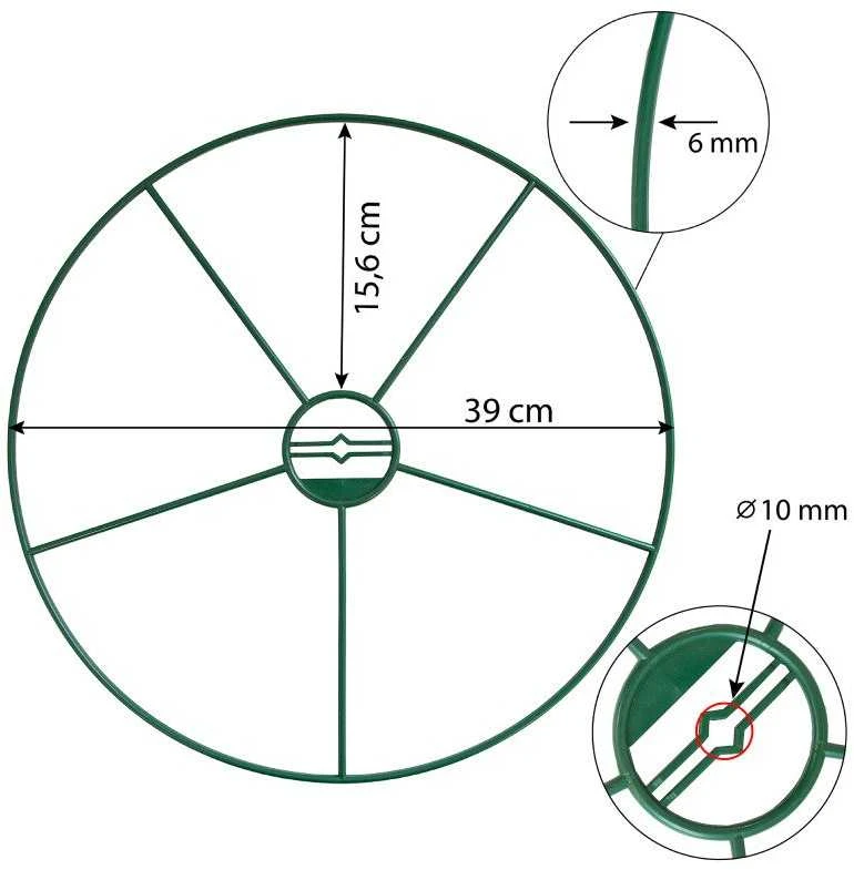Augalų atramų rinkinys "Žiedai", 39 cm, 3 vnt