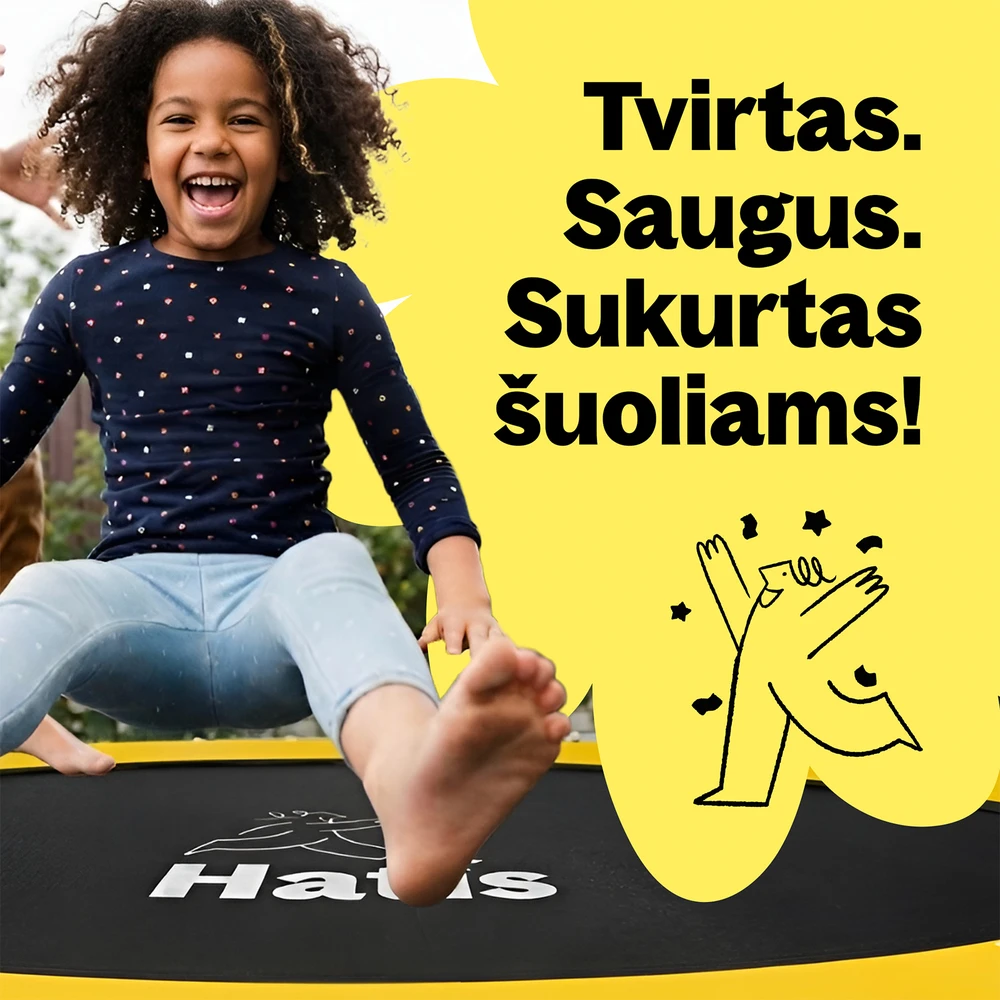Batutas HATIS 2.44 m, su apsauginiu tinklu ir laipteliais