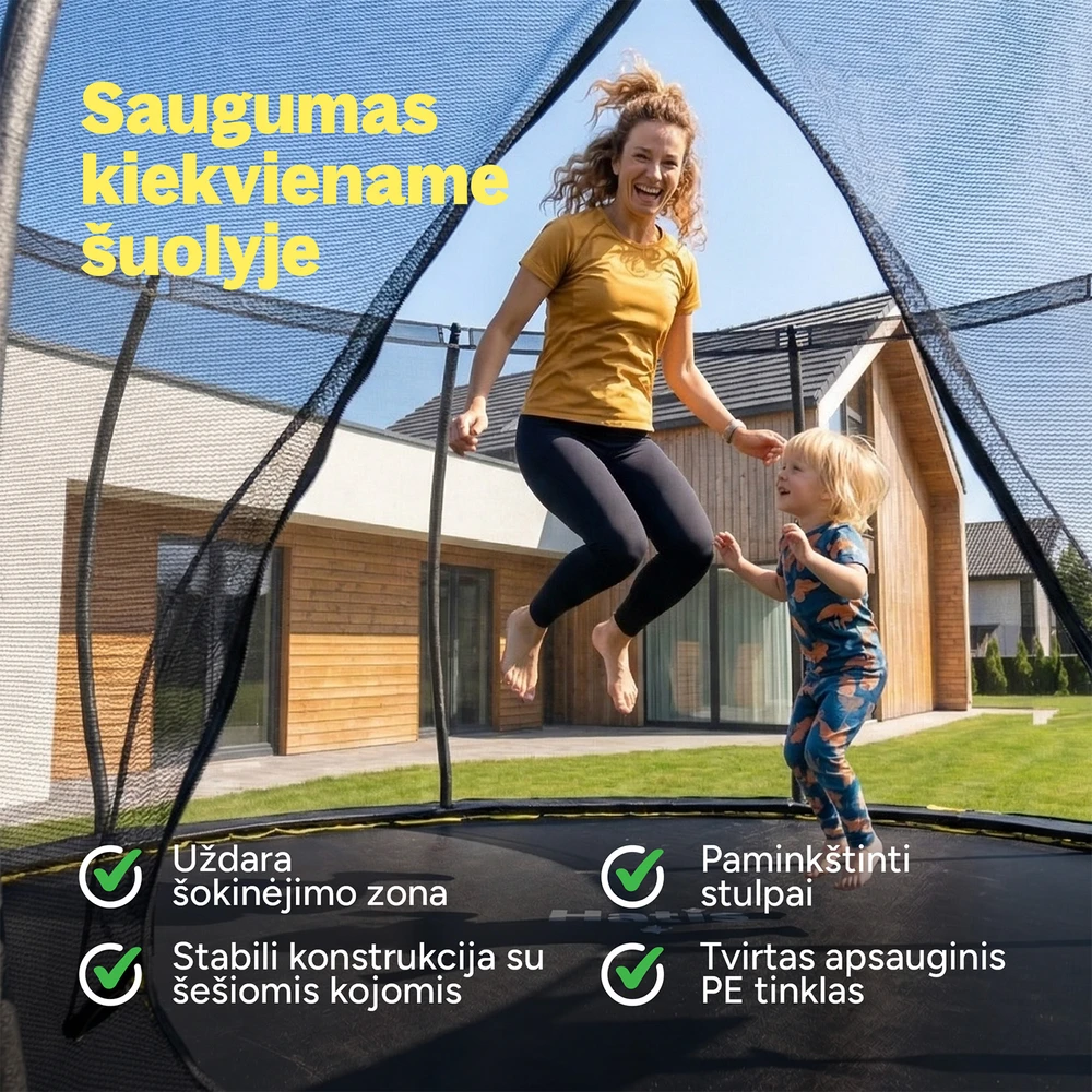 Batutas HATIS 4.88 m, su apsauginiu tinklu ir laipteliais