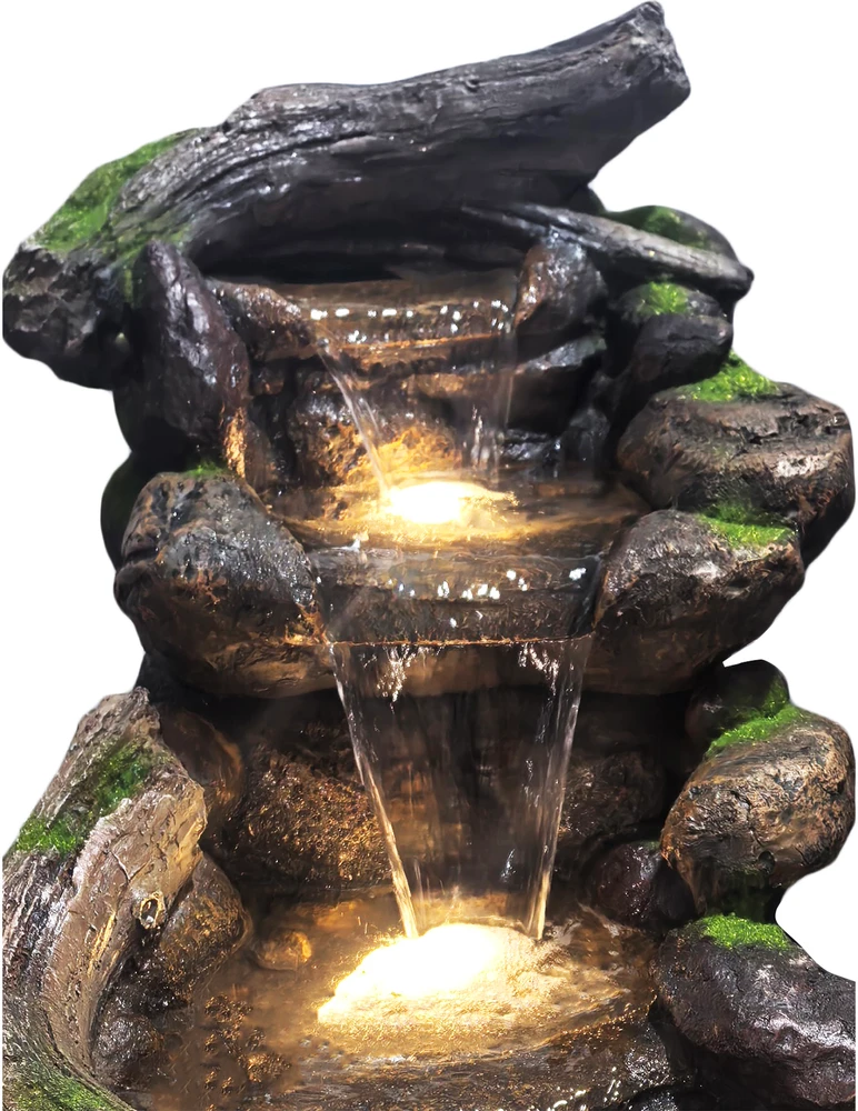 Dekoratyvinis lauko fontanas, 108 x 60 x 78 cm, su LED apšvietimu