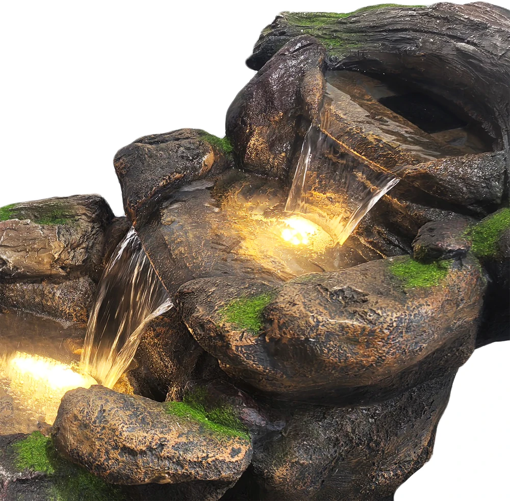 Dekoratyvinis lauko fontanas, 108 x 60 x 78 cm, su LED apšvietimu