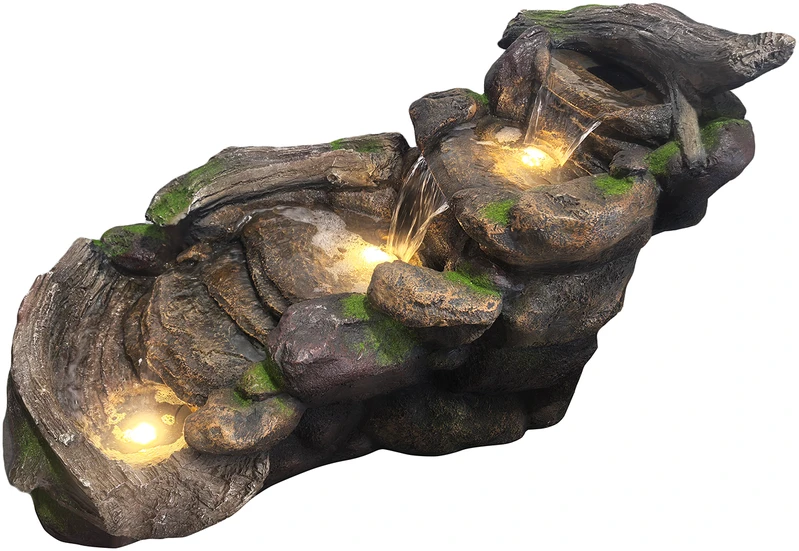 Dekoratyvinis lauko fontanas, 108 x 60 x 78 cm, su LED apšvietimu