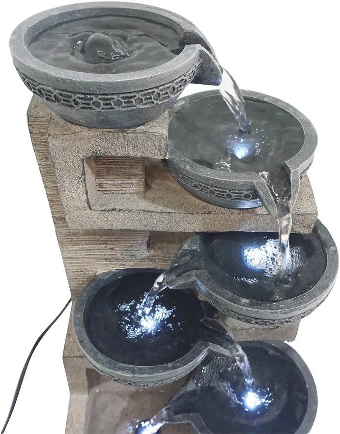 Dekoratyvinis lauko fontanas, 22 x 19,5 x 39 cm, su LED apšvietimu