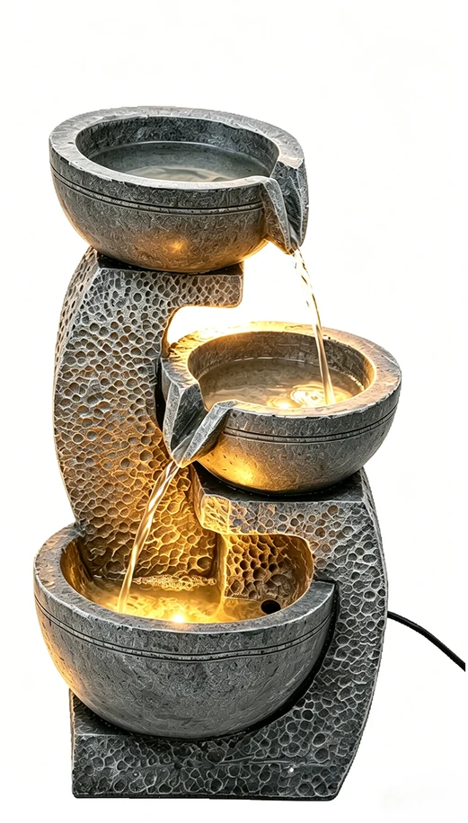 Dekoratyvinis lauko fontanas, 25 x 27 x 45,5 cm, su LED apšvietimu