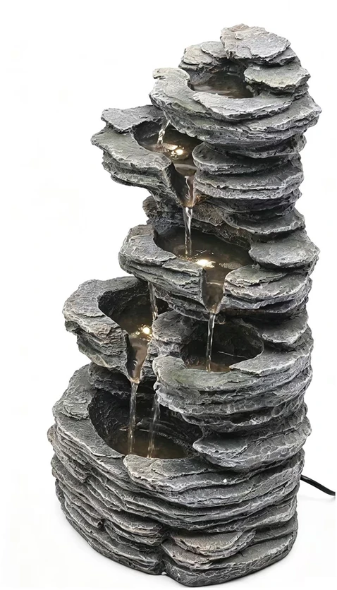 Dekoratyvinis lauko fontanas, 27,5 x 19 x 47,5 cm, su LED apšvietimu