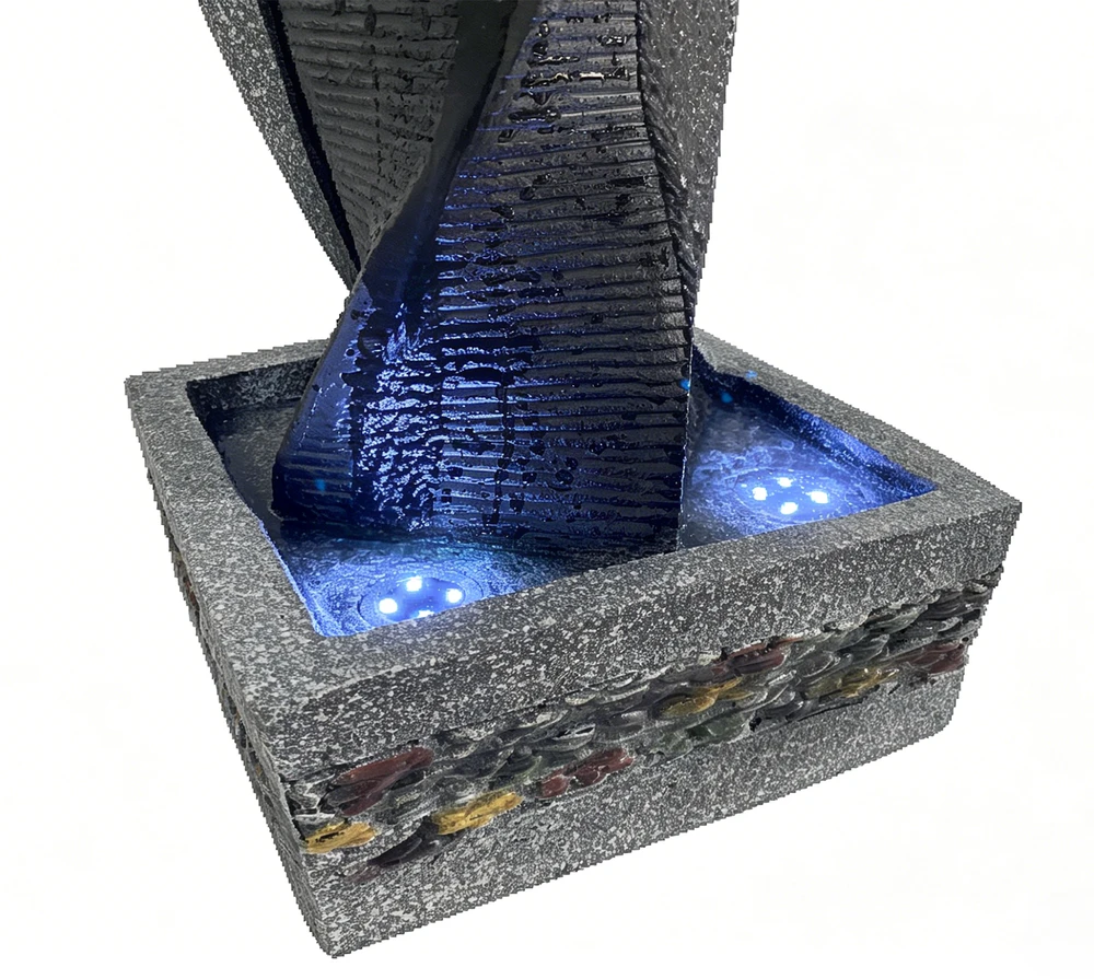 Dekoratyvinis lauko fontanas, 29 x 27 x 73 cm, su LED apšvietimu