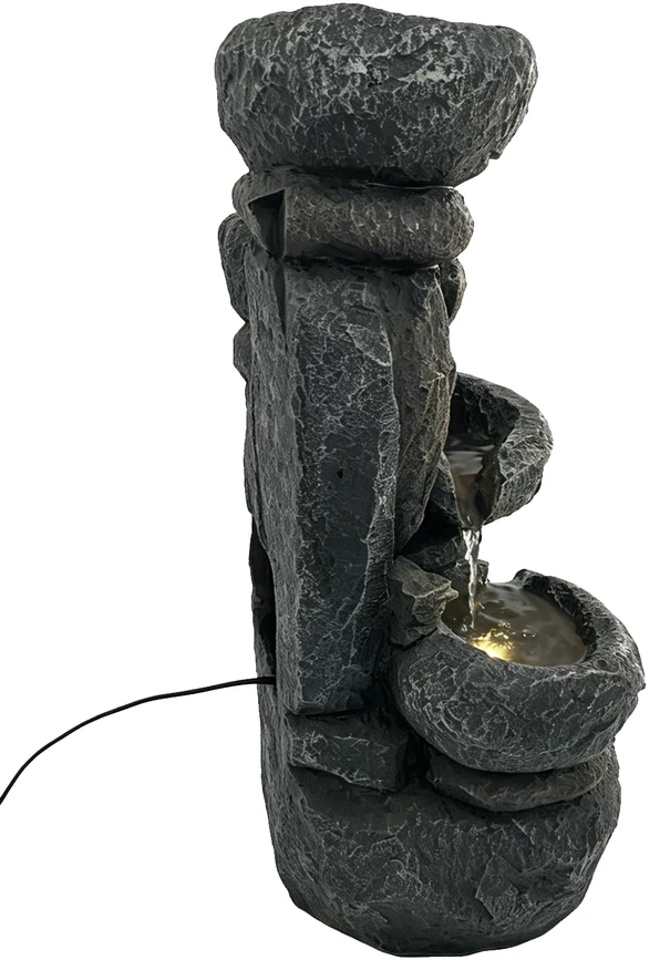 Dekoratyvinis lauko fontanas, 29,5 x 22,5 x 50,5 cm, su LED apšvietimu