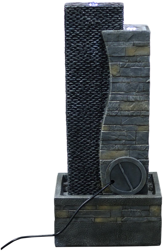 Dekoratyvinis lauko fontanas, 36 x 22 x 80 cm, su LED apšvietimu