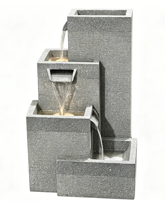 Dekoratyvinis lauko fontanas, 40 x 38 x 67 cm, su LED apšvietimu