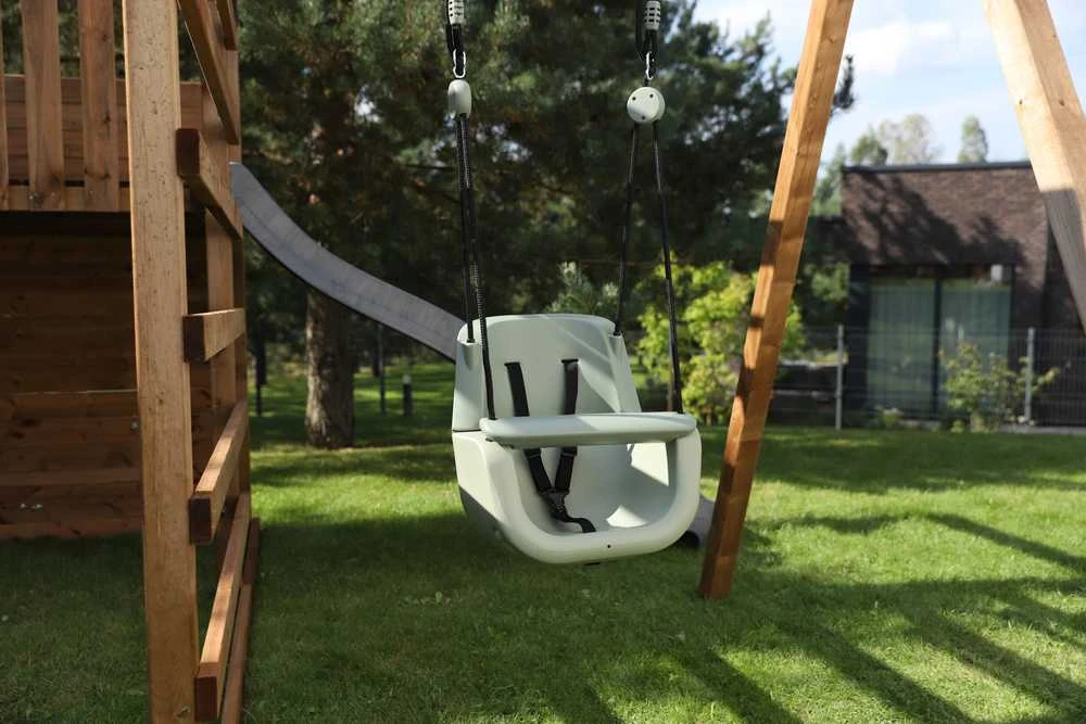 Ergonominės vaikiškos sūpynės 3in1, pastelinė žalia