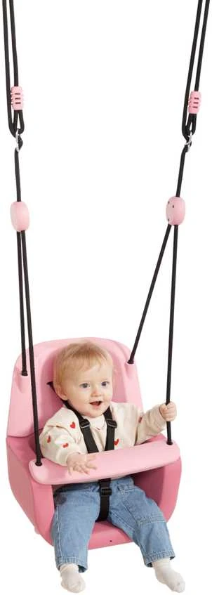 Ergonominės vaikiškos sūpynės 3in1, pastelinė rožinė